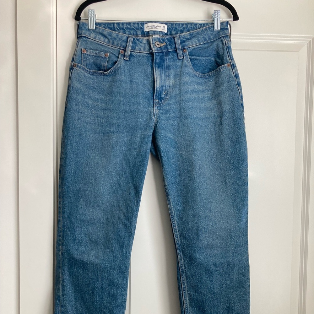 Abercrombie & Fitch Curve Love 90s MidRise Straight Jeans 28 short